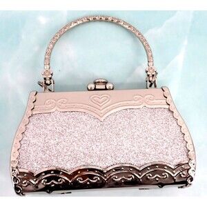 Limited Edition Manhattan CROTON Silvertone Rhinestone Bling Mini Clutch Purse